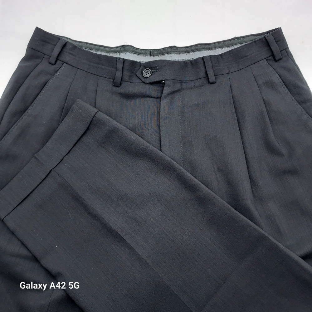 Missoni Men's Dress Pants Pleated Cuffed Trousers Career Formal 34x27